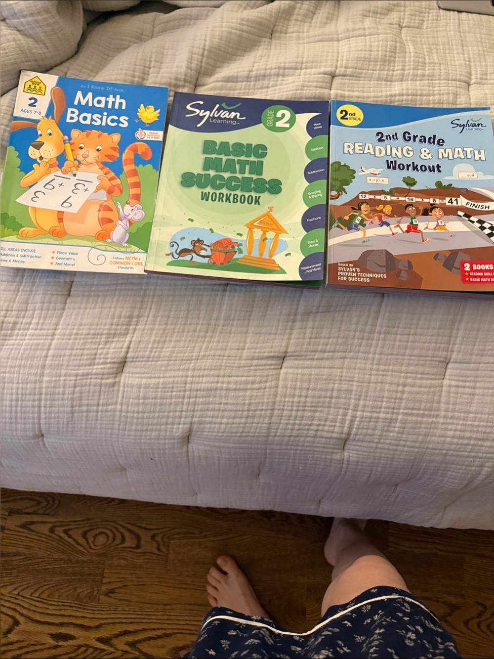 2nd Grade Math & Reading Workbook Set - Sylvan & Basics and Math Basics 3 Books